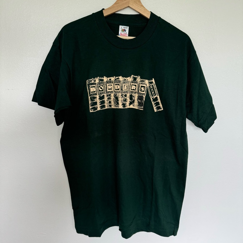 Vintage Borders Books T-Shirt Mens Large Books & Music Bookstore Cincinnati Tee